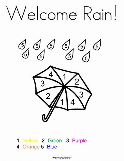 Rain Coloring Welcome Umbrella Pages Number Noodle