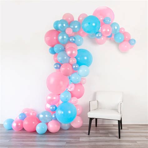 Balloon Arch And Garland Kit 90 Pink And Blue Balloons Etsy