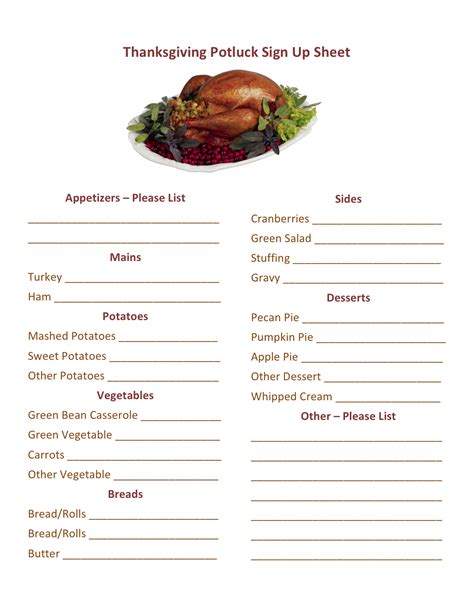 thanksgiving potluck sign  printable hmh designs