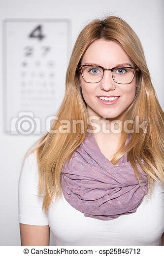 Blonde Woman Wearing Glasses Portrait Of Blonde Attractive Woman Wearing Glasses Canstock