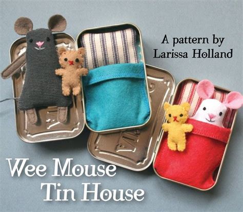 Wee Mouse Tin House Pdf Pattern Etsy Tin House Felt Craft Projects