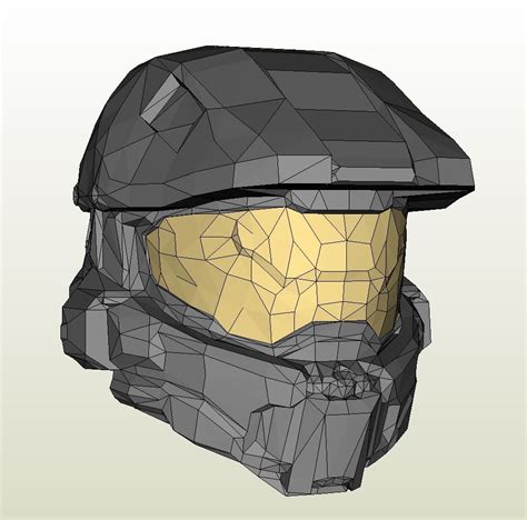 The Helmet Is Made Out Of Polygonal Materials