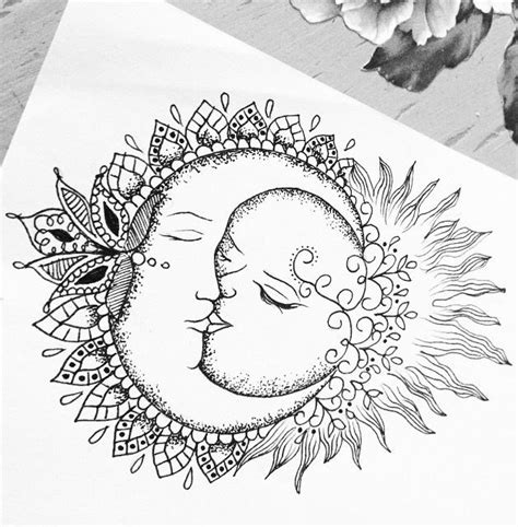Sun And Moon Mandala Tattoo Celestial Tattoo Moon Tattoo Mandala Tattoo