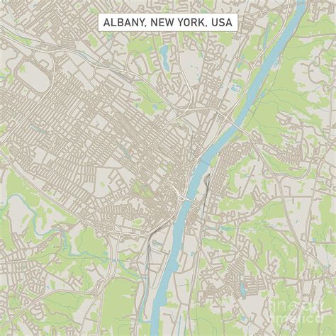 Albany New York Us City Street Map Digital Art By Frank Ramspott Fine