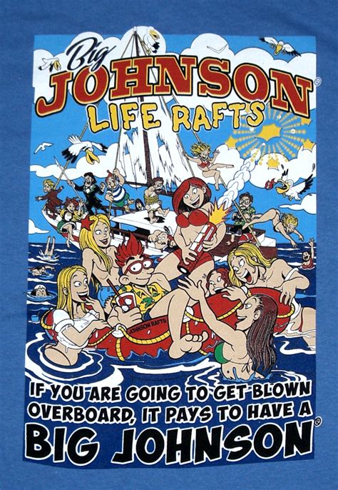 Mens Classic Big Johnson Life Rafts Sexy Funny Tee Shirt Leather Supreme