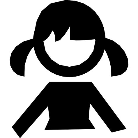 Girl With Ponytails Vector Svg Icon Svg Repo