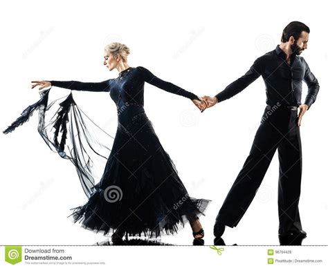 Man Woman Couple Ballroom Tango Salsa Dancer Dancing Silhouette Stock