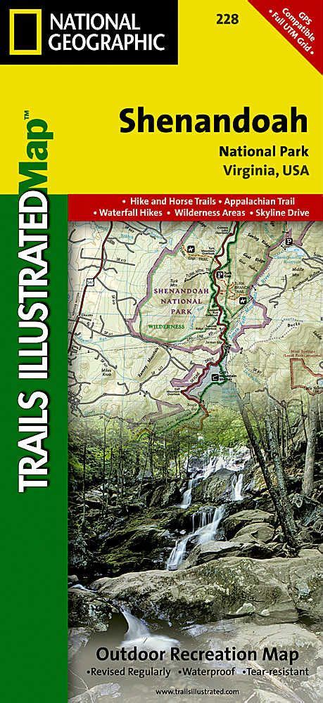 National Geographic Shenandoah National Park Trail Map Free Shipping