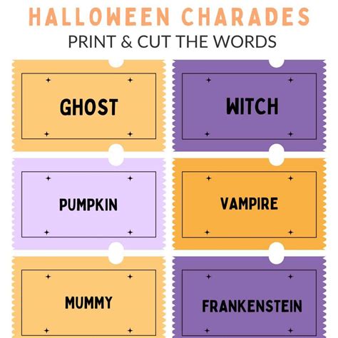Ultimate Halloween Charades Words List Free Printable