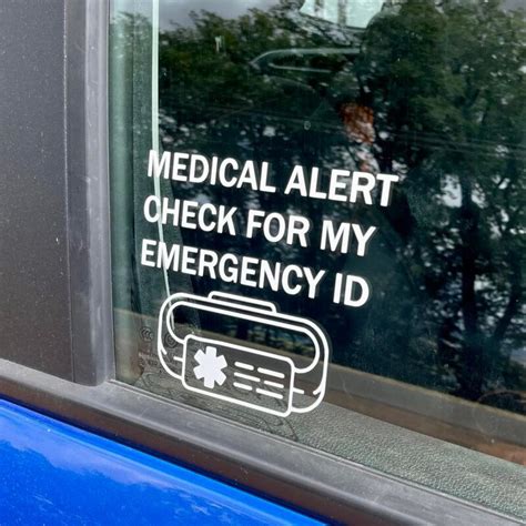 Vinyl Decal Sticker Medical Alert Check My Emergency Id With Medical