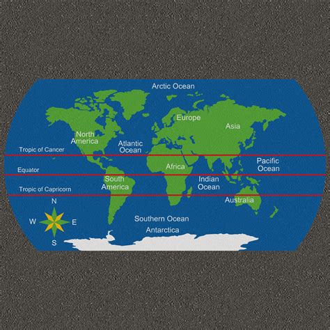 Famous World Map Equator And Tropics 2022 World Map With Major Countries