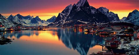 Lofoten Sunrise Near Sea Mountains Norway Island Hd 4k Wallpaper