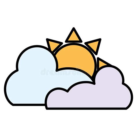 Clouds And Sun Icon Stock Vector Illustration Of Design 141234622