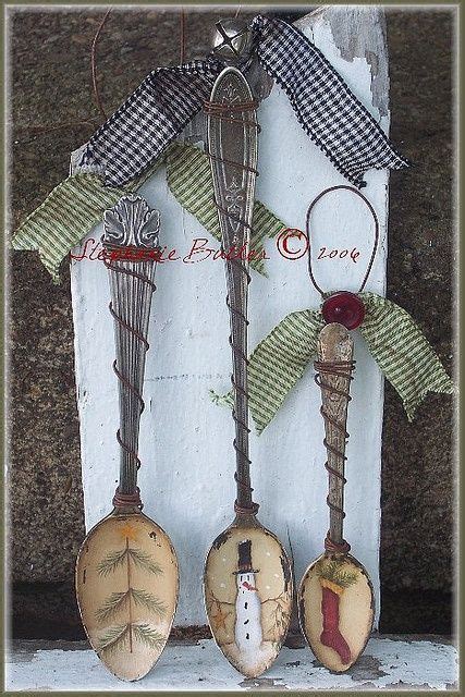 Vintage Spoon Ornies Christmas Crafts Xmas Crafts Christmas Diy