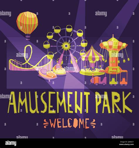 Amusement Park Welcome Poster With Extreme And Entertainment