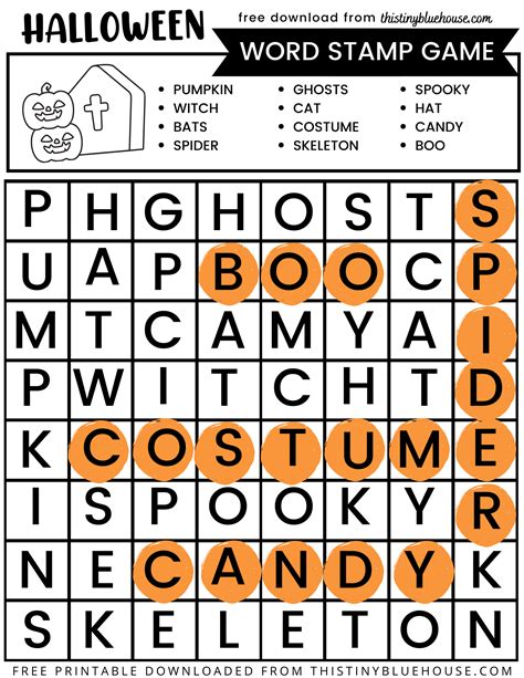 Free Printable Halloween Word Search Game For Kids Simple 1 Click