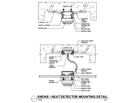 A room with a drop or suspended ceiling can present a particular challenge to the installation. Smoke And Heat Detector Mounting CAD Drawing DWG File ...