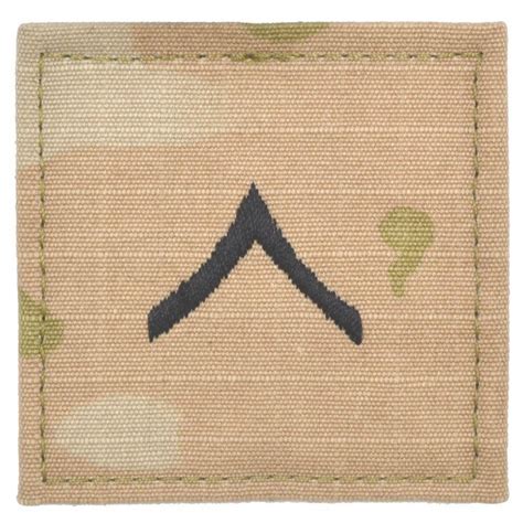 Army Rank W Hook Fastener Backing Private 3 Color Ocp
