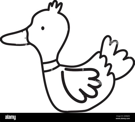 Aves De Corral De Pato Granja Animal Dibujo Animado Vector Ilustración