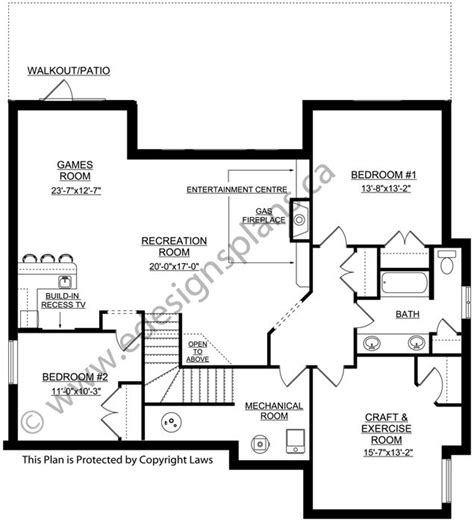 Browse our collection of medium size house. Plan 2013756: 1697 sq. ft. bungalow house plan with a walk out basement, open floor plan with a ...