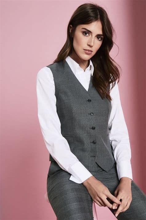 Womens Alderley Waistcoat Grey Check