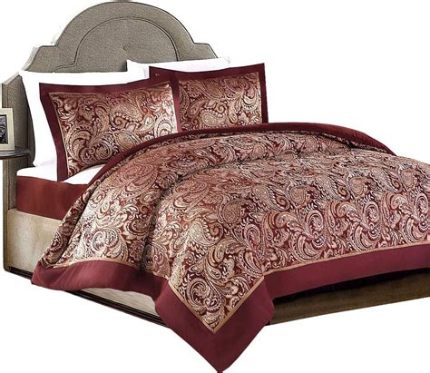 Oxford Homeware Paisley Pattern 3 Piece Jacquard Quilted Bedspread