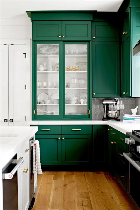 The Best Green Paints For Cabinets According To Experts Dark Green Kitchen Green Kitchen