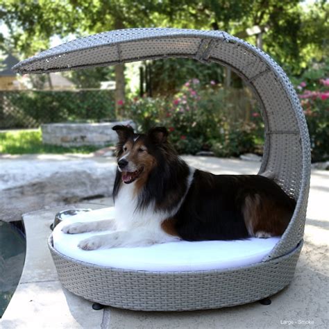 The Refined Feline Waterproof Covered Outdoor Dog Bed Large Smoke