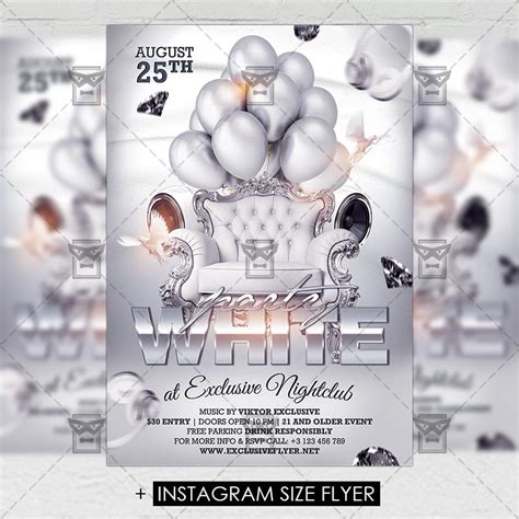 The elements in the white party flyer template is predominantly white. White Party - Premium A5 Flyer Template | ExclsiveFlyer ...