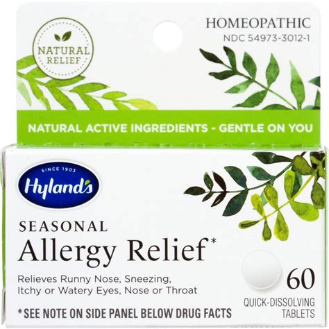 Allergy Pills By Hylands Naturals Non Drowsy Seasonal Allergy Relief