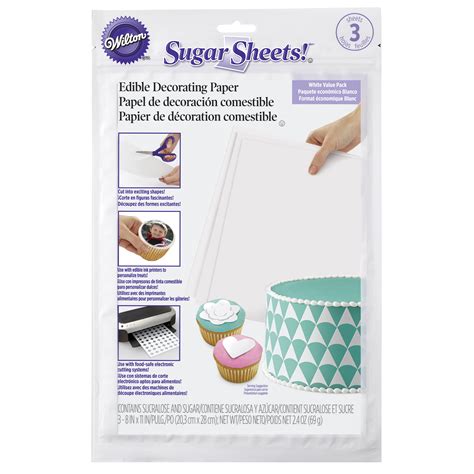 Wilton White Sugar Sheets Edible Decorating Paper 3 Count Walmart