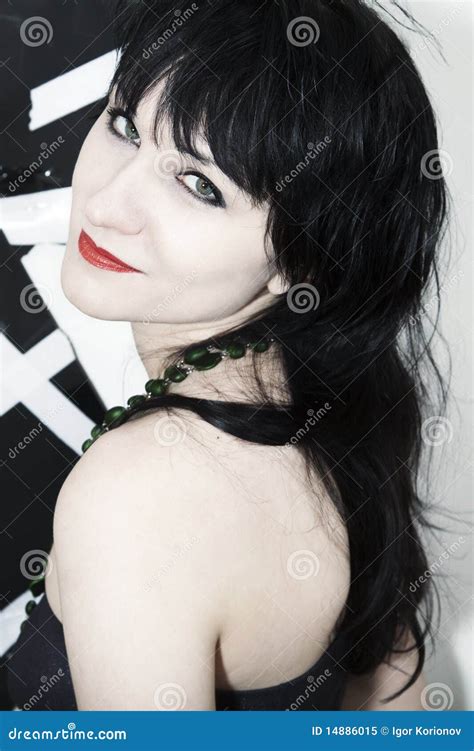 Young Beautiful Girl With Black Hair Stock Image Image Of Adults