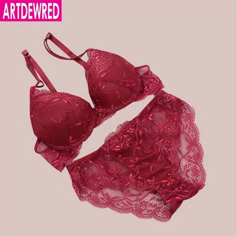 hot 2018 new women push up bra sets breast flower lace string bra women underwear sexy lingerie