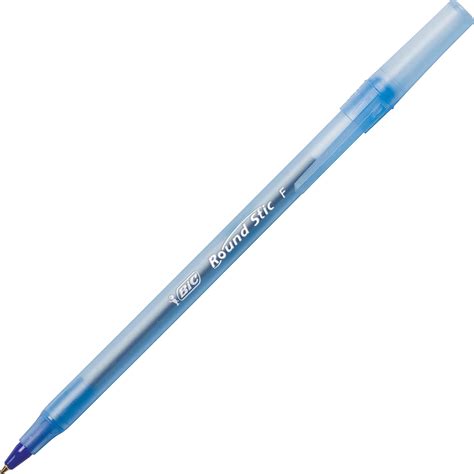 Bic Round Stic Ballpoint Pens Fine Pen Point Blue Blue Barrel