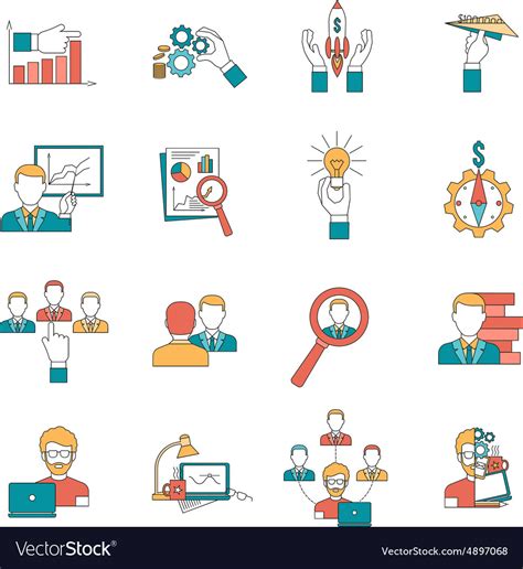 Business Icons Set Royalty Free Vector Image Vectorstock