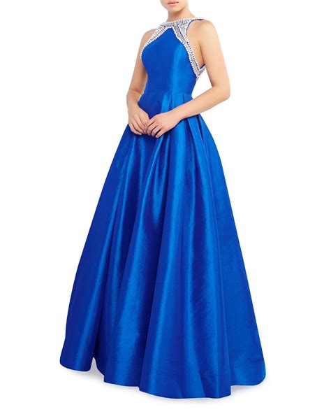 Mac duggal operates as a luxury fashion house & design company. Mac Duggal Synthetic Pearl Beaded Halter-neck Taffeta Ball ...