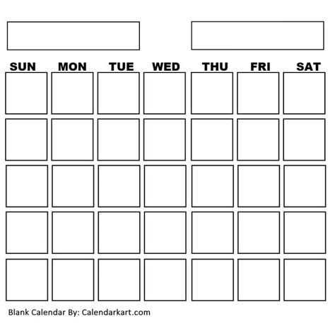 Heres A Printable Blank Calendar Template In A Simple But Stylish