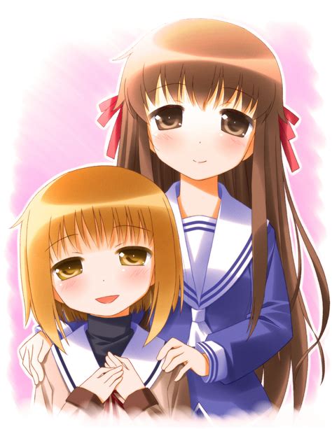 Safebooru Girls Age Difference Blush Brown Hair Friends Fruits