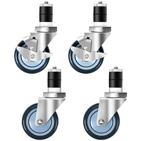 Set Of 4 Swivel Caster 4 Kitchen Prep Table Wheel For 1 12 Id Tubing