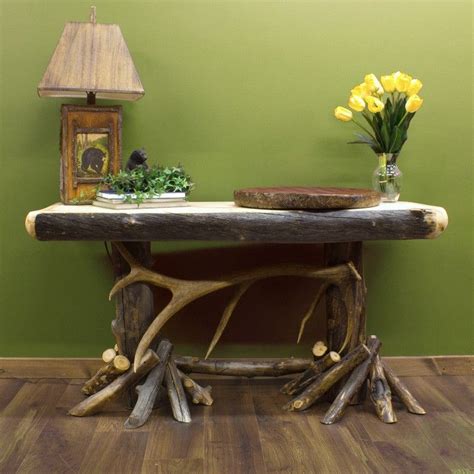 How long will my antler lighting or decor order take to ship? Aspen & Elk Antler Log Sofa Table | Hunting decor, Decor ...