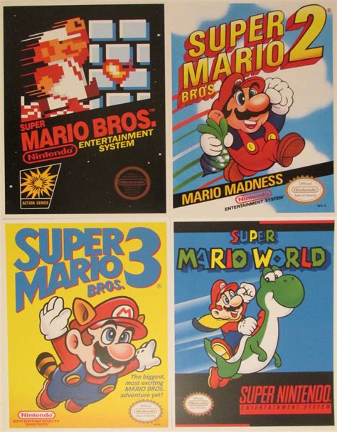 Nintendo Super Mario Bros Nessnes Retro Video Game Box Art Etsy