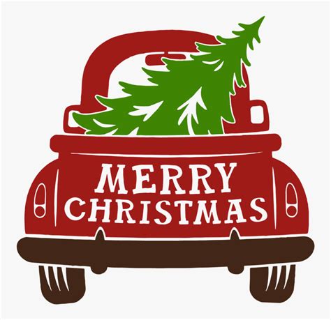 Free Red Truck With Christmas Tree Svg Hd Png Download Kindpng