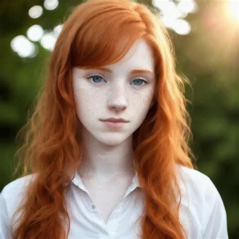 Ginger Freckled Young Skinny 23 Years Old Shy Sad A Openart