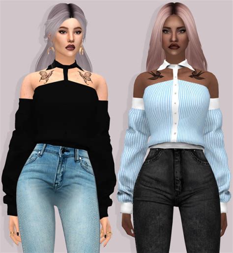 Pieflavoredpielover Hot Blooded Shirt With Sleeves The Sims 4 Catalog
