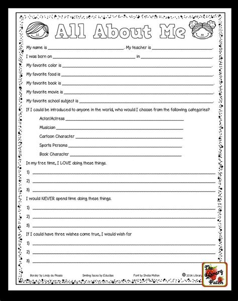 When they discover each other, they find themselves at a crossroad where the only thing that stands between them and a second chance is each other. All About Me Freebie | All about me worksheet, Beginning ...