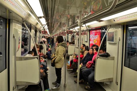 Maps of shanghai subway shows the 2021 shanghai metro with 18 lines, nearby attractions & major stations. Commuters Inside A Shanghai Metro Train Railway Carriage ...