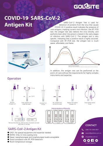 Covid 19 Sars Cov 2 Antigen Kit Brochure Goldsite Diagnostics Inc