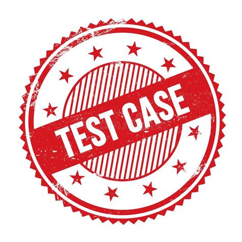 Test Case Text On Red Grungy Round Rubber Stamp Stock Illustration