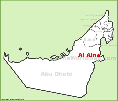Al Ain Location On The Uae United Arab Emirates Map