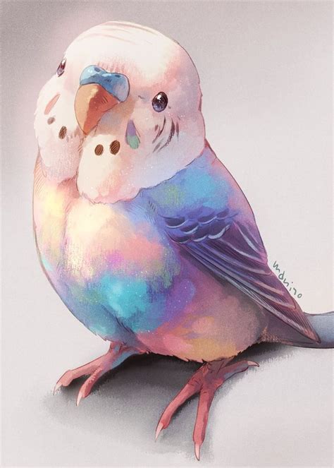 Beautiful Watercolour Art Budgie Art Parrots Cute Animal